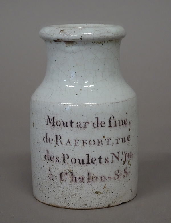 Pot à moutarde de Chalon-Sur-Saône, céramique, Bourgogne, dix-neuvième siècle